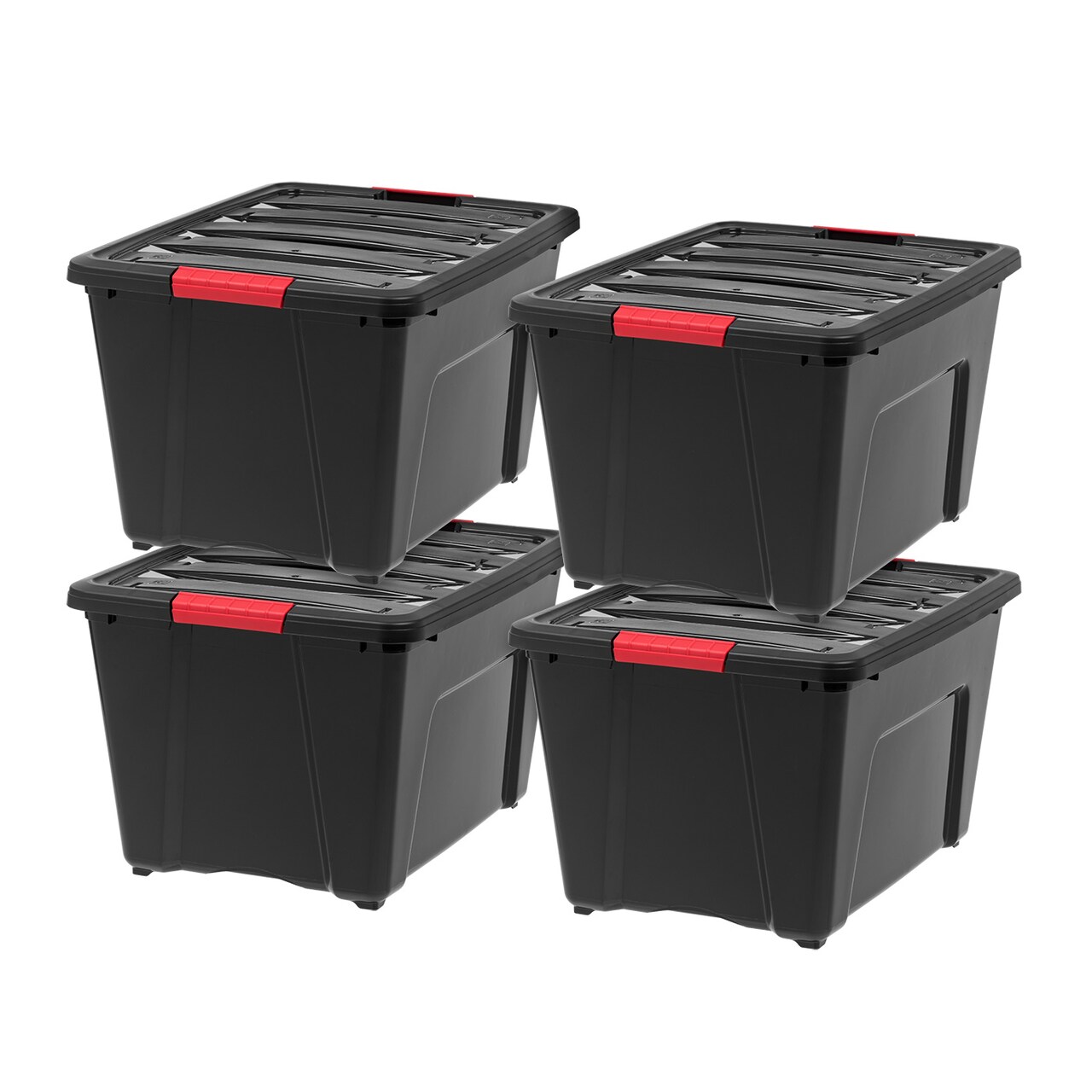 IRIS USA Plastic Storage Bins with Lids and Secure Latching Buckles